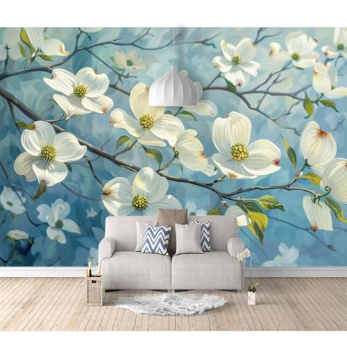 Fototapete 3D selbstklebend Ölgemälde Blumen weiß blau 100x70cm Tapeten Wandtapete XXL Wanddeko Design Wand Dekoration Wohnzimmer Schlafzimmer Büro Fototapete 3D selbstklebend Ölgemälde Blumen weiß blau 100x70cm Tapeten Wandtapete XXL Wanddeko Design Wand Dekoration Wohnzimmer Schlafzimmer Büro von SPECUFX