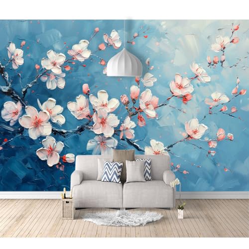 Fototapete 3D selbstklebend Ölgemälde Pfirsichblüte rosa blau 100x70cm Bild Dekoration Wand-Dekor Moderne Motiv-Tapete Panorama Poster XXL Möbelfolie Fototapete 3D selbstklebend Ölgemälde Pfirsichblüte rosa blau 100x70cm Bild Dekoration Wand-Dekor Moderne Motiv-Tapete Panorama Poster XXL Möbelfolie von SPECUFX