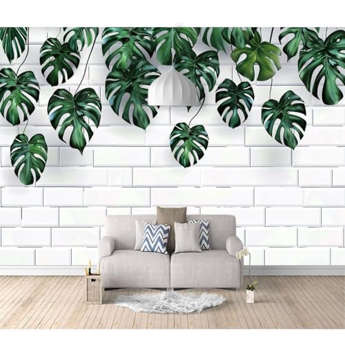 Fototapete 3D selbstklebend Ranken und Schildkrötenrücken Bambus graue Ziegel 100x70cm Tapeten Wandtapete XXL Moderne Wanddeko Design Wand Dekoration Wohnzimmer Schlafzimmer Büro Flur von SPECUFX