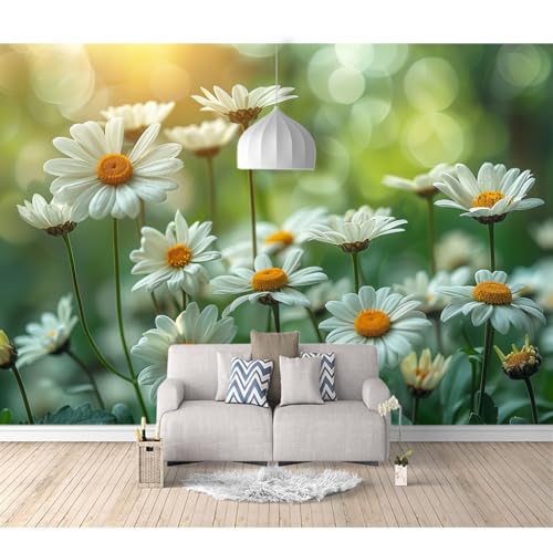 Fototapete 3D selbstklebend Riesige Blumengänseblümchen in der Natur 100x70cm Tapeten Wandtapete XXL Wanddeko Design Wand Dekoration Wohnzimmer Schlafzimmer Büro von SPECUFX