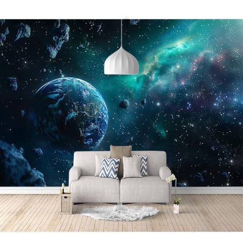 Fototapete 3D selbstklebend Science Fiction Universum Erde blau 100x70cm Bild Dekoration Wand-Dekor Moderne Motiv-Tapete Panorama Poster XXL Möbelfolie von SPECUFX