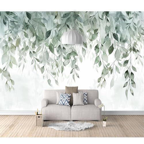 Fototapete 3D selbstklebend Vintage Aquarell Trauerblätter sind minimal 100x70cm Tapeten Wandtapete XXL Wanddeko Design Wand Dekoration Wohnzimmer Schlafzimmer Büro von SPECUFX