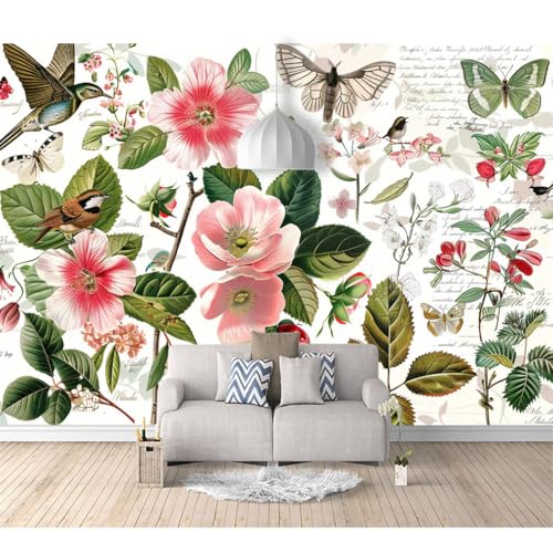 Fototapete 3D selbstklebend Vintage-Blumen, Vögel und Laubtext 100x70cm Bild Dekoration Wand-Dekor Moderne Motiv-Tapete Panorama Poster XXL Möbelfolie Fototapete 3D selbstklebend Vintage-Blumen, Vögel und Laubtext 100x70cm Bild Dekoration Wand-Dekor Moderne Motiv-Tapete Panorama Poster XXL Möbelfolie von SPECUFX