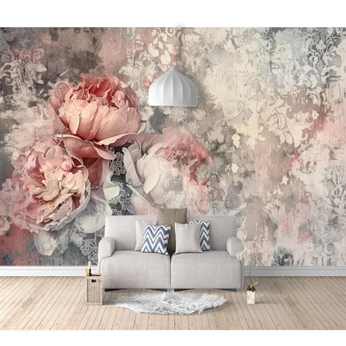 Fototapete 3D selbstklebend Vintage riesiges Blumengrau 100x70cm Tapeten Wandtapete XXL Wanddeko Design Wand Dekoration Wohnzimmer Schlafzimmer Büro von SPECUFX