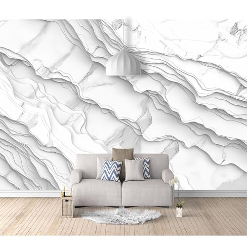 Fototapete 3d Effekt Tapete Raumerweiterung selbstklebend Einfache abstrakte Kurve grau 100x70cm Dreidimensionale Großes Wandbild Wohnzimmer Esszimmer TV Sofa Hintergrund von SPECUFX