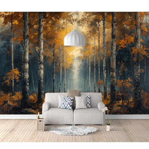 Fototapete 3d Effekt Tapete Raumerweiterung selbstklebend Herbstlicher Waldweg 100x70cm Dreidimensionale Großes Wandbild Wohnzimmer Esszimmer TV Sofa Hintergrund von SPECUFX