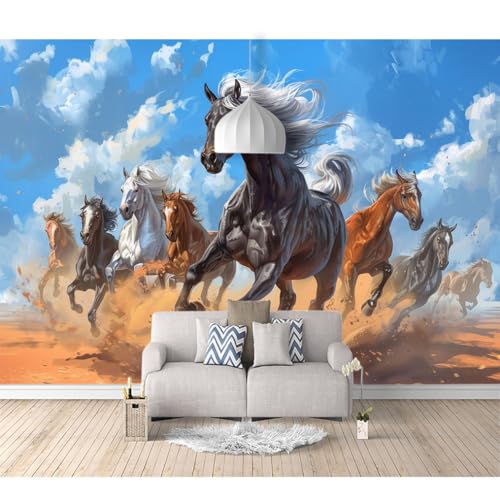 Fototapete 3d Effekt Tapete Raumerweiterung selbstklebend Laufendes Pferd, Tierlandschaft 100x70cm Dreidimensionale Großes Wandbild Wohnzimmer Esszimmer TV Sofa Hintergrund Fototapete 3d Effekt Tapete Raumerweiterung selbstklebend Laufendes Pferd, Tierlandschaft 100x70cm Dreidimensionale Großes Wandbild Wohnzimmer Esszimmer TV Sofa Hintergrund von SPECUFX