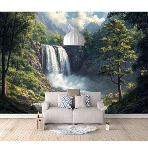 Fototapete 3d Effekt Tapete Raumerweiterung selbstklebend Wasserfälle, Wälder, Naturlandschaften 100x70cm Dreidimensionale Großes Wandbild Wohnzimmer Esszimmer TV Sofa Hintergrund von SPECUFX