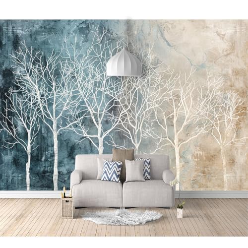Fototapete 3d Effekt selbstklebend Abstrakte Bäume, Wälder, Aquarelle, Vintage 100x70cm XL Design Tapete Fototapeten Tapeten Wandtapete moderne Wandbild Wand Schlafzimmer Wohnzimmer von SPECUFX