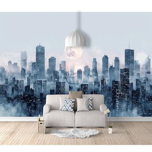 Fototapete selbstklebend Mond Aquarell moderne Stadt Nachtszene 100x70cm Motiv Tapete Wandtapete XXL Wanddeko Design Mustertapete Wand Dekoration Wohnzimmer Schlafzimmer Büro Flur Fototapete selbstklebend Mond Aquarell moderne Stadt Nachtszene 100x70cm Motiv Tapete Wandtapete XXL Wanddeko Design Mustertapete Wand Dekoration Wohnzimmer Schlafzimmer Büro Flur von SPECUFX