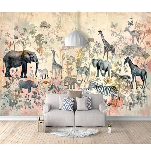 Fototapete selbstklebend Retro-Wildwald 100x70cm Tapeten Wandtapete XXL Wanddeko Design Wand Dekoration Wohnzimmer Schlafzimmer Büro Flur 3D Effekt Fototapete selbstklebend Retro-Wildwald 100x70cm Tapeten Wandtapete XXL Wanddeko Design Wand Dekoration Wohnzimmer Schlafzimmer Büro Flur 3D Effekt von SPECUFX