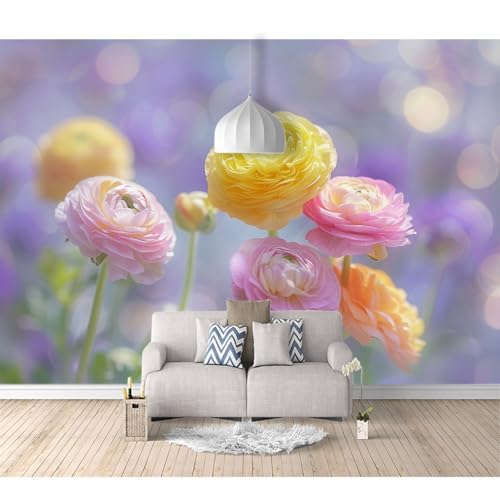 Fototapete selbstklebend Riesiger Blumengarten 100x70cm Tapeten Wandtapete XXL Wanddeko Design Wand Dekoration Wohnzimmer Schlafzimmer Büro Flur 3D Effekt von SPECUFX