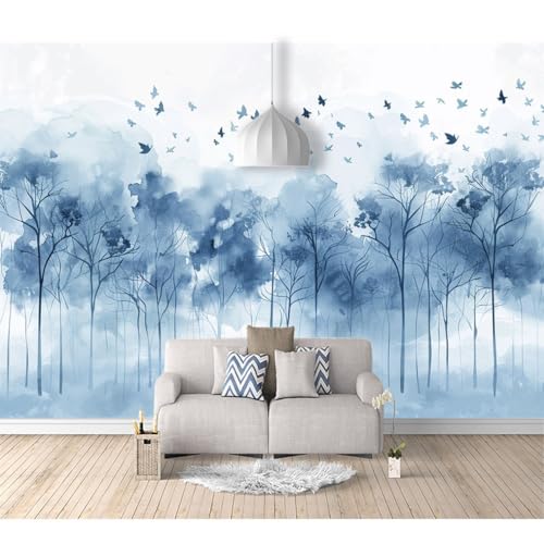 Tapeten Poster 3D selbstklebend Bemalte Dschungellandschaft grau 100x70cm Restaurant Dekoratives Fototapete 3d Effekt Tapete Wohnzimmer Schlafzimmer Hintergrundbild von SPECUFX