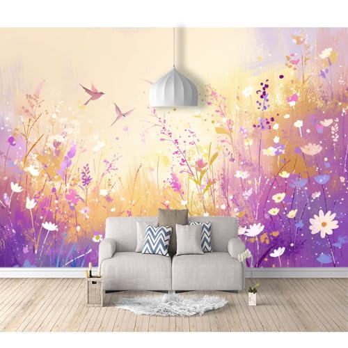 Tapeten Poster 3D selbstklebend Blumen und Pflanzen Aquarell Vögel 100x70cm Restaurant Dekoratives Fototapete 3d Effekt Tapete Wohnzimmer Schlafzimmer Hintergrundbild von SPECUFX