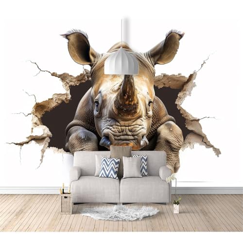 Tapeten Poster 3D selbstklebend Das Fantasietier Nashorn durchbricht die Wände 100x70cm Restaurant Dekoratives Fototapete 3d Effekt Tapete Wohnzimmer Schlafzimmer Hintergrundbild Tapeten Poster 3D selbstklebend Das Fantasietier Nashorn durchbricht die Wände 100x70cm Restaurant Dekoratives Fototapete 3d Effekt Tapete Wohnzimmer Schlafzimmer Hintergrundbild von SPECUFX