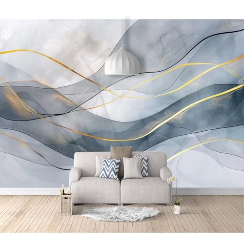Tapeten Poster 3D selbstklebend Einfache abstrakte Zeichnung mit grauen Kurven 100x70cm Restaurant Dekoratives Fototapete 3d Effekt Tapete Wohnzimmer Schlafzimmer Hintergrundbild von SPECUFX