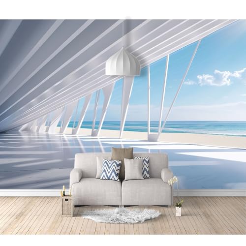 Tapeten Poster 3D selbstklebend Modernes Stadtbild weißes Gebäude 100x70cm Restaurant Dekoratives Fototapete 3d Effekt Tapete Wohnzimmer Schlafzimmer Hintergrundbild von SPECUFX