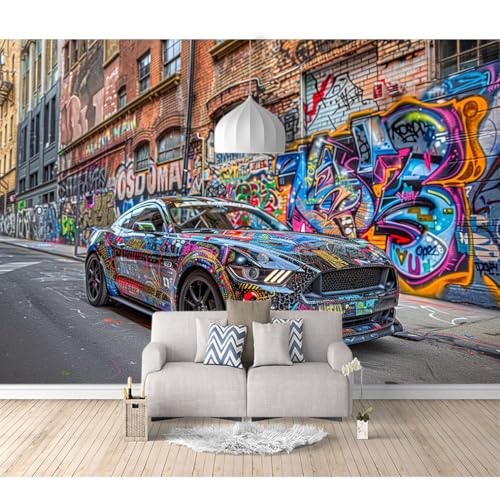Tapeten Poster 3D selbstklebend Sportwagen, Autos, Straßengraffiti 100x70cm Restaurant Dekoratives Fototapete 3d Effekt Tapete Wohnzimmer Schlafzimmer Hintergrundbild Tapeten Poster 3D selbstklebend Sportwagen, Autos, Straßengraffiti 100x70cm Restaurant Dekoratives Fototapete 3d Effekt Tapete Wohnzimmer Schlafzimmer Hintergrundbild von SPECUFX