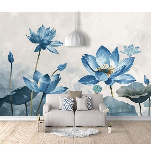 Tapeten Poster 3D selbstklebend Vintage Lotus Grau Blau 100x70cm Restaurant Dekoratives Fototapete 3d Effekt Tapete Wohnzimmer Schlafzimmer Hintergrundbild Tapeten Poster 3D selbstklebend Vintage Lotus Grau Blau 100x70cm Restaurant Dekoratives Fototapete 3d Effekt Tapete Wohnzimmer Schlafzimmer Hintergrundbild von SPECUFX