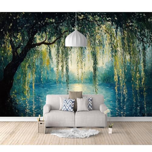 Wandtapete 3D Effekt selbstklebend Bäume, Seen, Landschaften 100x70cm Wohnzimmer Sofa Tv Hintergrund Tapete Moderne Kunst Fototapete Wandbild Schlafzimmer von SPECUFX