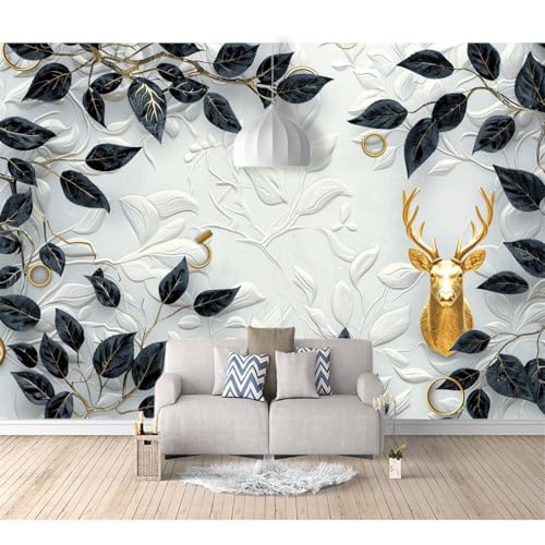 Wandtapete 3D Effekt selbstklebend Nordisch golden hirsch grau 100x70cm Wohnzimmer Sofa Tv Hintergrund Tapete Moderne Kunst Fototapete Wandbild Schlafzimmer Wandtapete 3D Effekt selbstklebend Nordisch golden hirsch grau 100x70cm Wohnzimmer Sofa Tv Hintergrund Tapete Moderne Kunst Fototapete Wandbild Schlafzimmer von SPECUFX