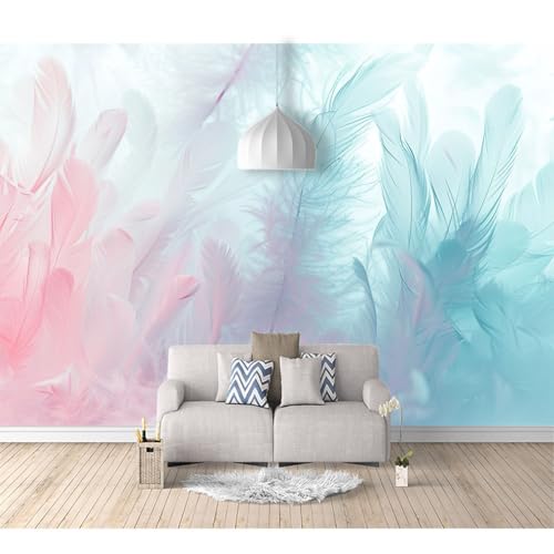 Wandtapete 3D Effekt selbstklebend Verträumtes Aquarell Feder lila 100x70cm Wohnzimmer Sofa Tv Hintergrund Tapete Moderne Kunst Fototapete Wandbild Schlafzimmer von SPECUFX