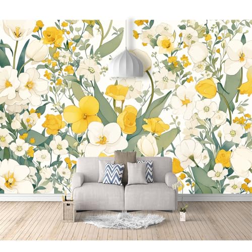 Wandtapete 3D Effekt selbstklebend Vintage-Aquarellblumen sind wunderschön und farbenfroh 100x70cm Wohnzimmer Sofa Tv Hintergrund Tapete Moderne Kunst Fototapete Wandbild Schlafzimmer von SPECUFX