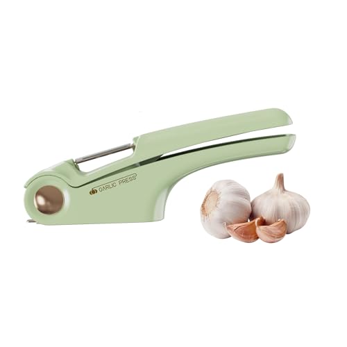 SPEEDEVE Knoblauchpresse,4 In 1 Knoblauchhacker Multifunktional Knoblauchschneider mit ergonomischem Griff,Handlich & Leicht zu Reinigen,Grün von SPEEDEVE