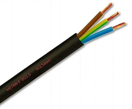 50m H07RN-F 3G2,5 3x2,5mm² Schwere Gummischlauchleitung Gummikabel Elektrokabel Baustellenkabel Gummileitung Schwarz von SPEEDFISH