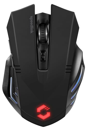 Speedlink FORTUS Gaming Maus Wireless - Kabellose Gaming-Maus mit 5 Tasten und LED-Beleuchtung, schwarz von Speedlink
