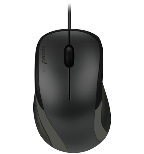 Speedlink KAPPA Mouse wired - leichte USB Maus mit Kabel, PC Maus kabelgebunden für PC, Laptop und Notebook, Büro, Office, 1000dpi, schwarz von Speedlink