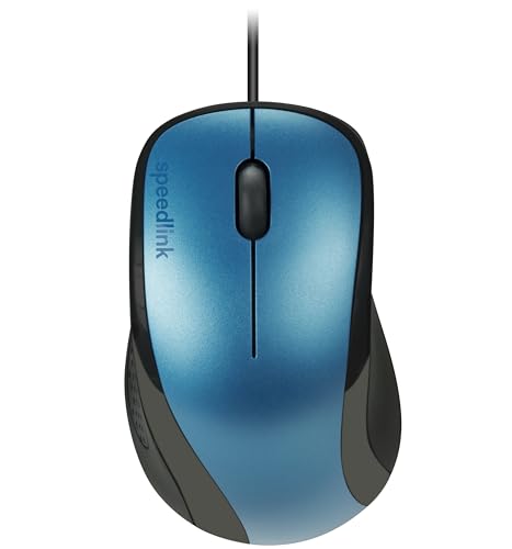 Speedlink KAPPA Mouse wired - leichte USB Maus mit Kabel, PC Maus kabelgebunden für PC, Laptop und Notebook, Büro, Office, 1000dpi, blau von Speedlink