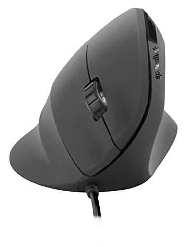 Speedlink PIAVO Ergonomic Vertical Mouse – kabel-gebundene ergonomische vertikale Maus mit USB-Anschluss, fürs Büro/Home Office, schwarz von Speedlink