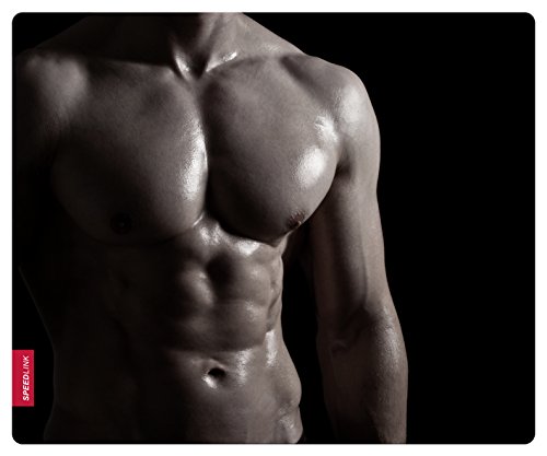 Speedlink SILK Mousepad - Mauspad mit weicher Textiloberfläche und antistatischer Wirkung, Maße: 23 x 19 x 0,2 cm, Muscle Edition von Speedlink