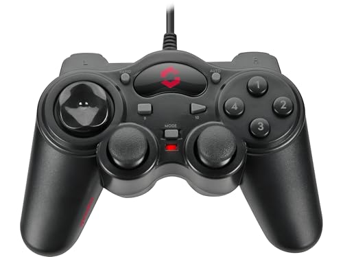 Speedlink THUNDERSTRIKE PC Gamepad - Gaming Controller PC mit Kabel USB-A, Schnellfeuer und Autofeuer Funktion, robuste Bauweise, DirectInput analog/digital, 1,7m Kabellänge, schwarz von Speedlink