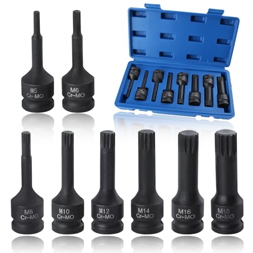 SPEEDWOX 1/5.1 cm Drive Impact Bit Socket Set Spline Socket Set Triple Square Bit Set Spline Socket Set 5mm - 18mm Triple Square Bit Set 1/5.1 cm Drive Long Spline Impact Bit Socket One Piece von SPEEDWOX