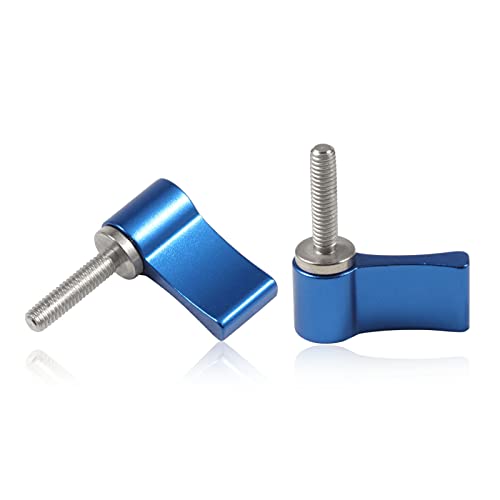 SPEEDWOX 2 Stück M4 17 mm Schraube mit Griff Daumenhebelschraube Drehknopf Einzelflügel (blau) von SPEEDWOX