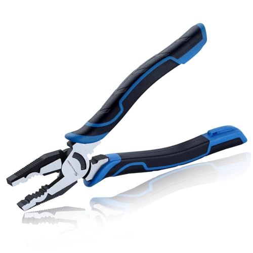 SPEEDWOX 20,3 cm Multifunktions-Werkzeugzange, Mehrzweck-Linesman-Zange mit Drahtschneider und Crimpzange, gezackte Backen, Schraubenausdreher Schraubenentfernungswerkzeug von SPEEDWOX