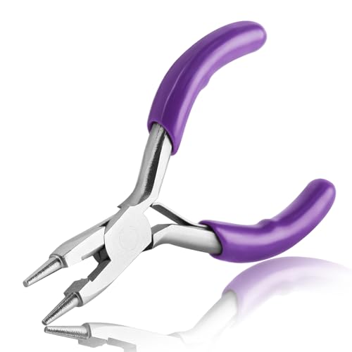 SPEEDWOX 3 Zoll Mini-Zange Mini-Rundzange mit Schneide Drahtbiegezange Looper Zange Ringbiegezange Drahtschlaufenzange für Schmuckherstellung Mikro-Rundzange Kleine Zange von SPEEDWOX