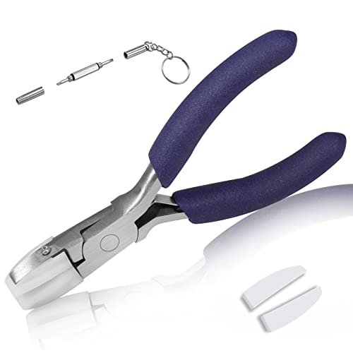 SPEEDWOX 8,9 cm Flachzange, Nylon-Backenzange mit einem Paar Ersatz-Nylonbacken und einem Schraubendreher, Drahtwickelwerkzeug, Schmuckherstellungswerkzeug, Mini-Drahtglätter, Drahtbiegevorrichtung von SPEEDWOX