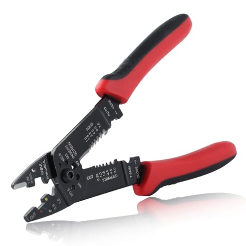 SPEEDWOX 8.5" Abisolierzange Drahtschneider Kabelabisolierer Schrauben Scherdraht Crimpwerkzeug für 1-1.25Mm 7-8Mm isolierte und nicht isolierte Klemmen und Steckverbinder und Zündklemmen von SPEEDWOX