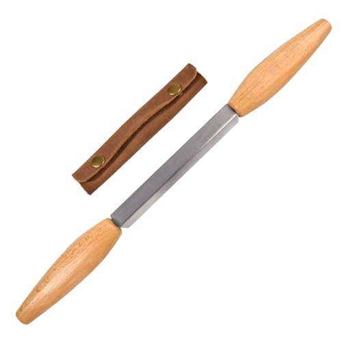 SPEEDWOX Holzmesser Holzschnitzwerkzeug Holzschnitzwerkzeug gerade Klinge aus SK5 Kohlenstoffstahl mit Lederetui Schnitzwerkzeug und Trimmwerkzeug für die Formung von SPEEDWOX