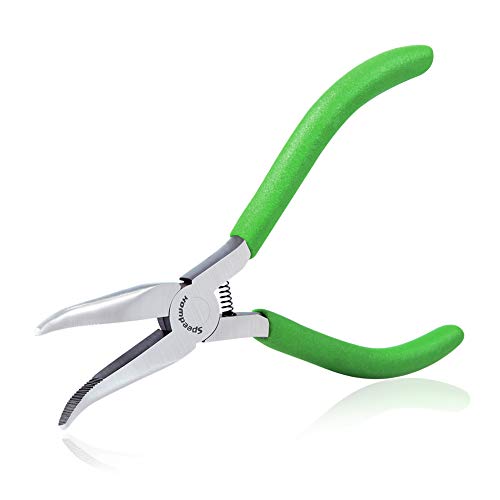 SPEEDWOX Mini Gebogene Zange für Schmuckherstellung - 4-1/2 Zoll, 45 Grad Gekrümmt, Gezahnte Backen, Präzisions-Nadelzange für Ketten, Perlen und Hobby-Handwerk SPEEDWOX Mini Gebogene Zange für Schmuckherstellung - 4-1/2 Zoll, 45 Grad Gekrümmt, Gezahnte Backen, Präzisions-Nadelzange für Ketten, Perlen und Hobby-Handwerk von SPEEDWOX