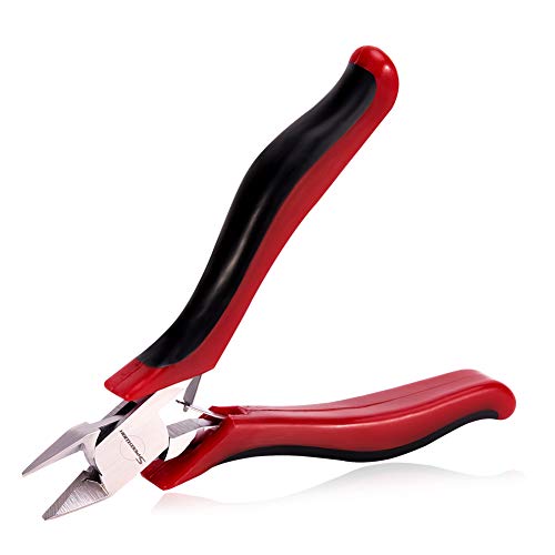SPEEDWOX Mini Diagonal Cutting Pliers Flush Wire Cutters Micro Shear Precision Plastic Nippers Side Cutting Angled Head Functional Professional Tool with Spring Chrome Vanadium Steel 4 Inch von SPEEDWOX