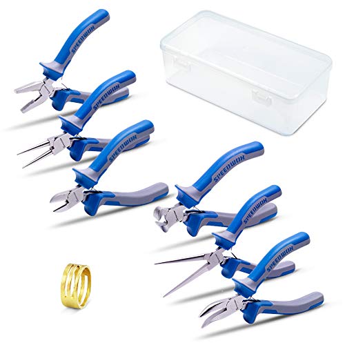 SPEEDWOX Mini Zangen Set Schmuckzangen-Set 6 pcs klein feine Schmuckherstellung Mikro Präzisionskombination Handwerkzeug Industriequalität Chrom-Vanadium-Stahl von SPEEDWOX