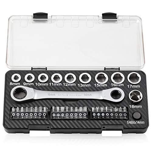 SPEEDWOX Ratschen-Steckschlüssel-Set, metrisch, robust, 180 Grad drehbarer Kopf, Doppel-Kastenend-Ratschenschlüssel, 6 Stück, multifunktionale Kombination, umkehrbare Universal-Ratschenschlüssel von SPEEDWOX