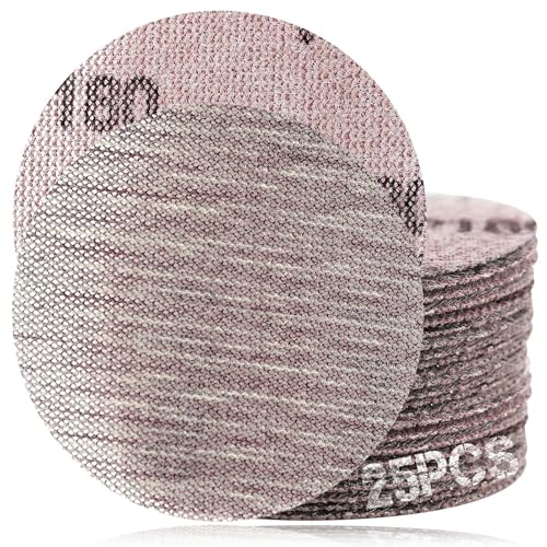 SPEEDWOX Staubfreie Schleifscheiben 3 Zoll 180er Aluminiumoxid Mesh Schleifscheiben, 25 Stück, für Metall, Holz, Lack, geeignet für Winkelschleifmaschine und Handschleifmaschine von SPEEDWOX