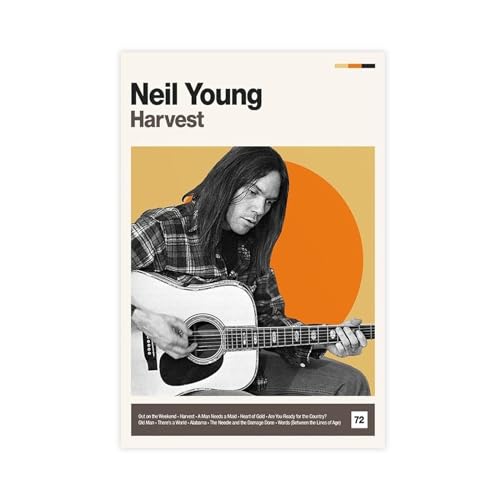 Neil Young-Harvest – Vintage-Musik-Poster, Leinwand, Poster, Schlafzimmer, Dekoration, Sport, Landschaft, Büro, Raumdekoration, Geschenk, ungerahmt, 30 x 45 cm von SPERKY