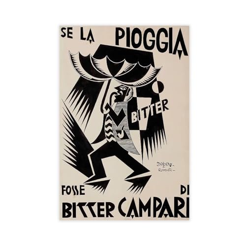 SPERKY Digital Bitter Campari Vintage Poster auf Leinwand Poster Wandkunst Dekor Bild Gemälde für Wohnzimmer Schlafzimmer Dekoration ungerahmt 50 x 75 cm von SPERKY