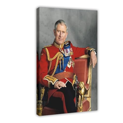 SPERKY King Charles III – Royal Poster Leinwand Poster Wandkunst Dekor Druck Bild Gemälde für Wohnzimmer Schlafzimmer Dekoration Rahmenstil 20 x 30 cm von SPERKY